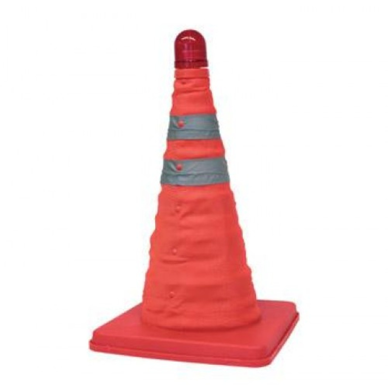 Collapsible Traffic Cone with Red Light