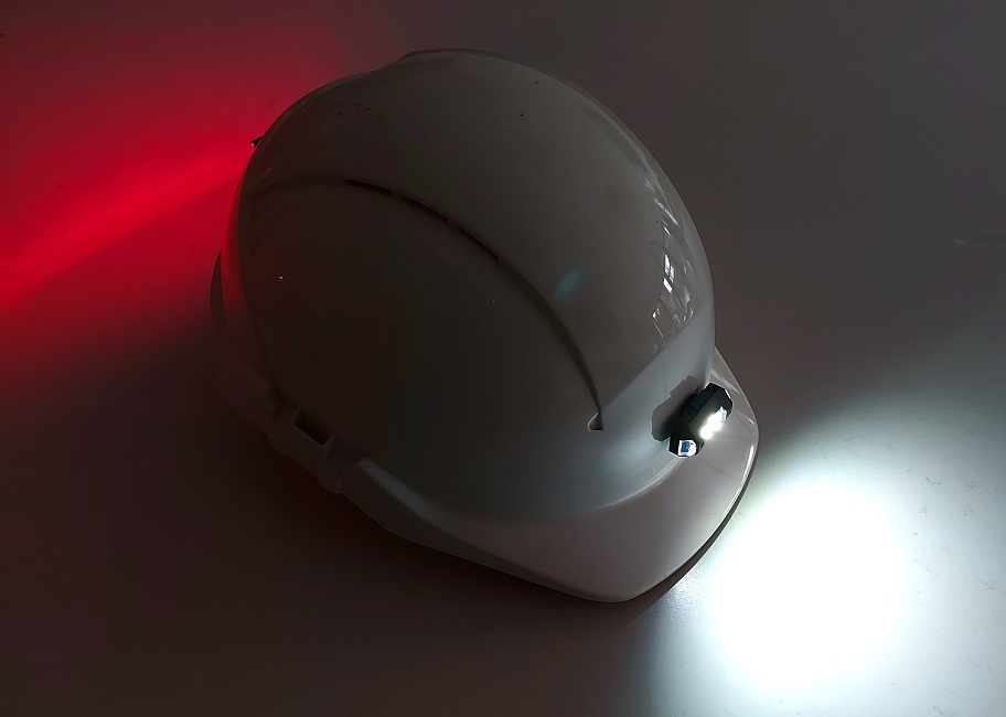 LED helmet mounted light rechargeable